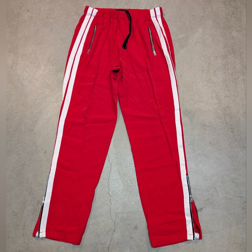 rag & bone Milo Red Drawstring Track Pants with White Lining Mens S EUC